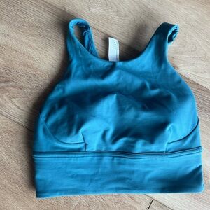 NWT Lululemon Wunder Train Long Line Bra Capture Blue